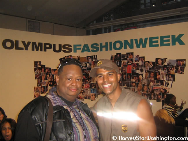 HARVEY STAR WASHINGTON AT FASHION WEEK WITH UPS MODEL