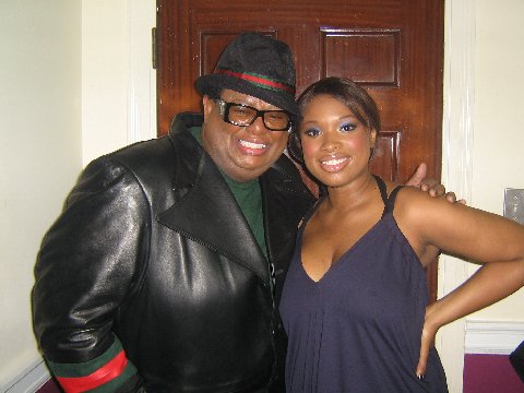 Harvey Star Washington and Jennifer Hudson backstage at her concert